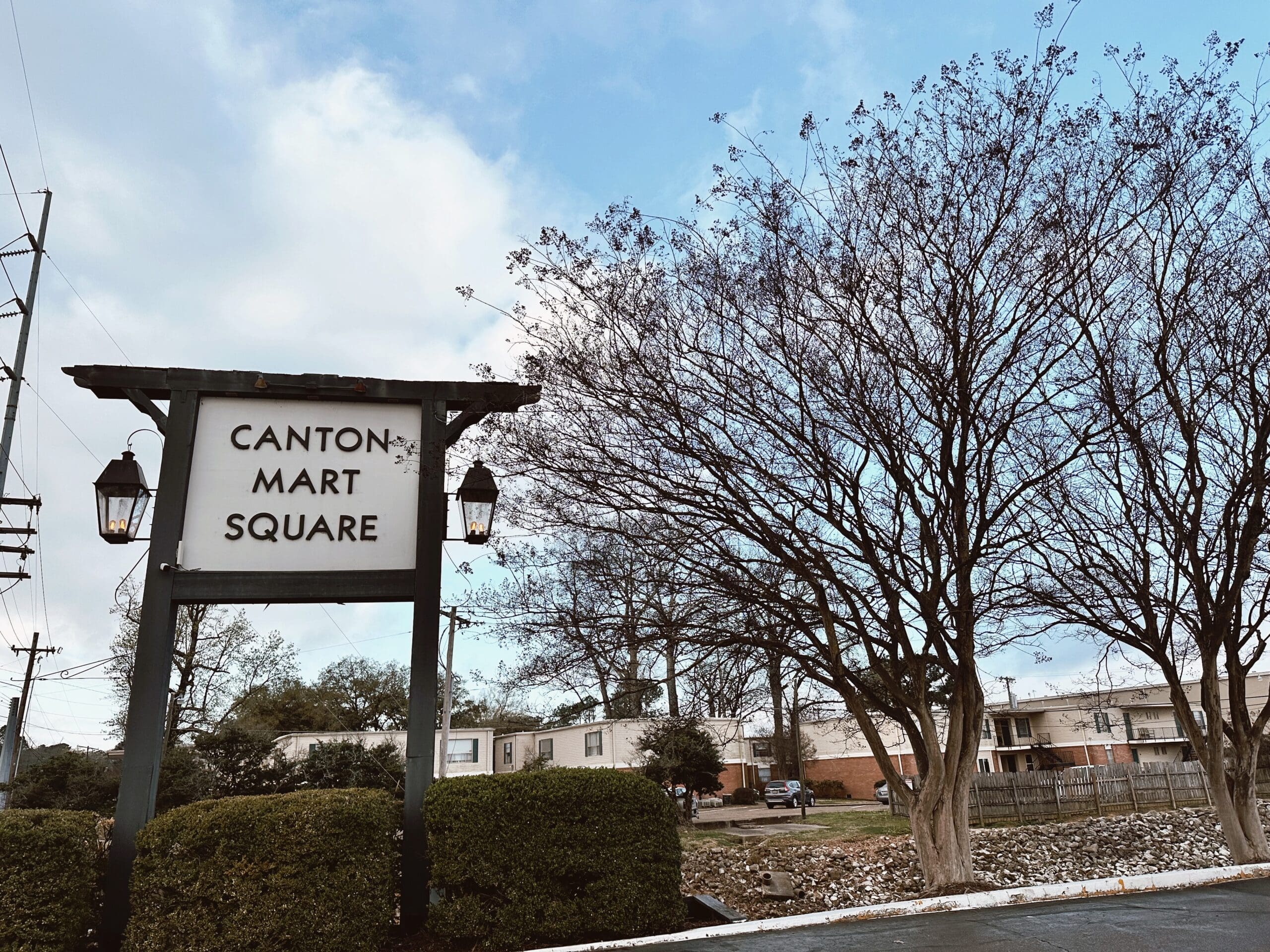 exterior sign for canton mart square